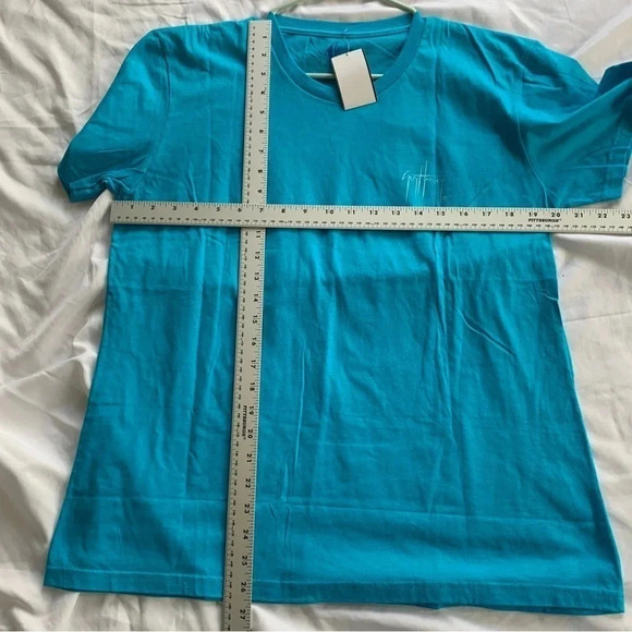 Guy Harvey Women`s Blue Marlins Fish Graphic Short Sleeve T-Shirt Large Double - Picture 7 of 7